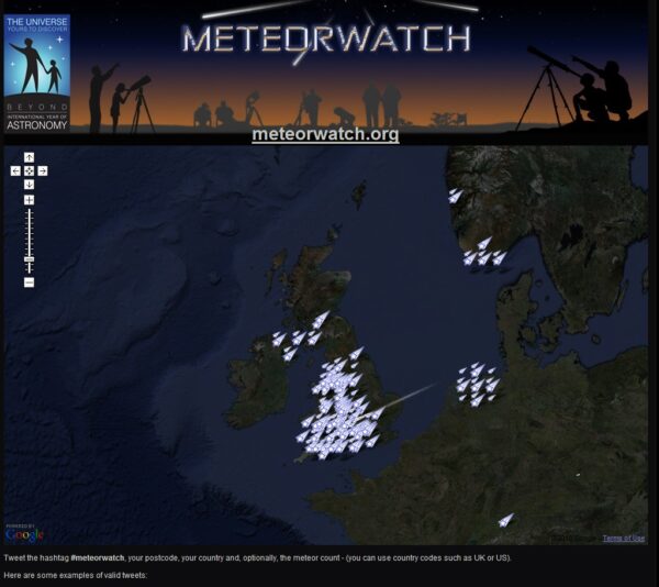 The Meteorwatch Meteor Map