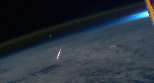 Perseid Meteor Photographed from the International Space Station (ISS)